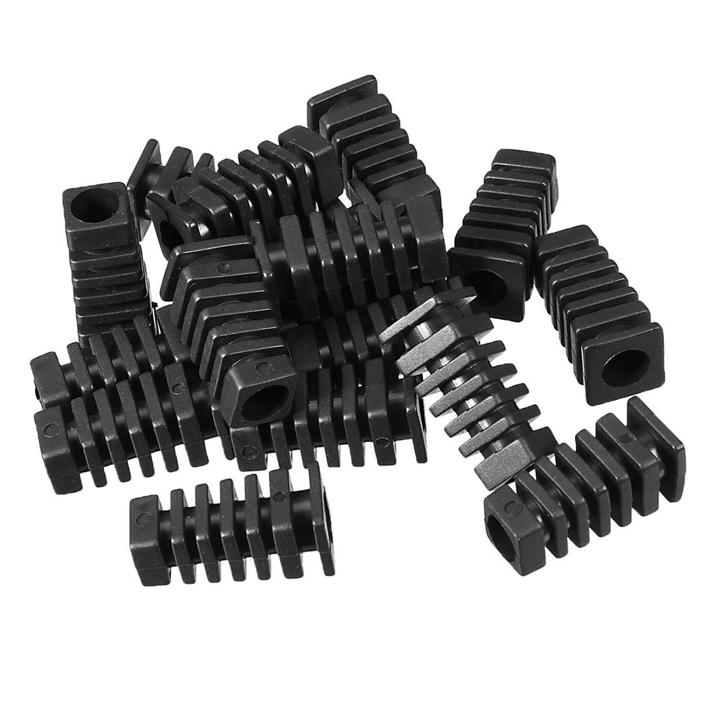  [AUSTRALIA] - uxcell 15Pcs 7mm Inner Dia PVC Square Strain Relief Cord Boot Protector Sleeve Power Tool Hose Black