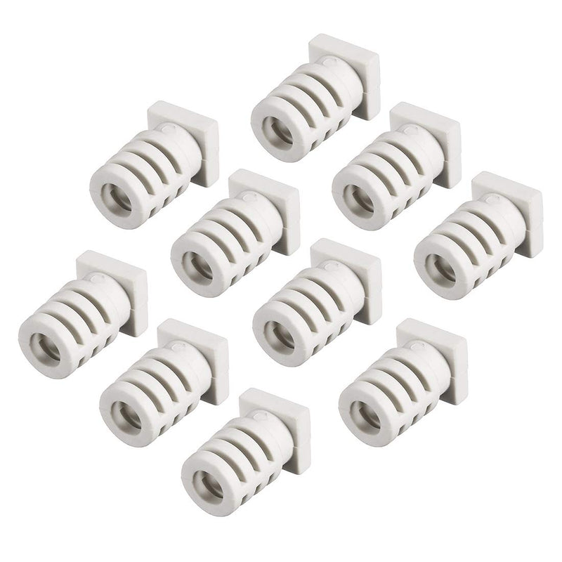  [AUSTRALIA] - uxcell 10Pcs 5mm Inner Dia PVC Square Strain Relief Cord Boot Protector Sleeve Power Tool Hose White