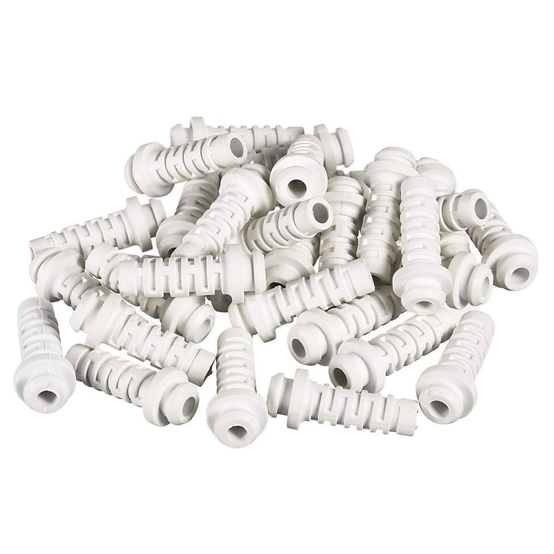  [AUSTRALIA] - uxcell 30pcs 4mm Inner Dia PVC Strain Relief Cord Boot Protector Power Tool Hose White