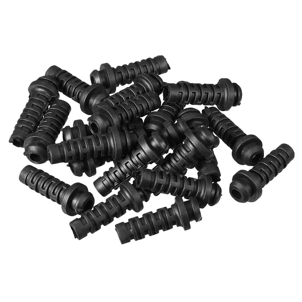  [AUSTRALIA] - uxcell 20pcs 4mm Inner Dia PVC Strain Relief Cord Boot Protector Power Tool Hose Black