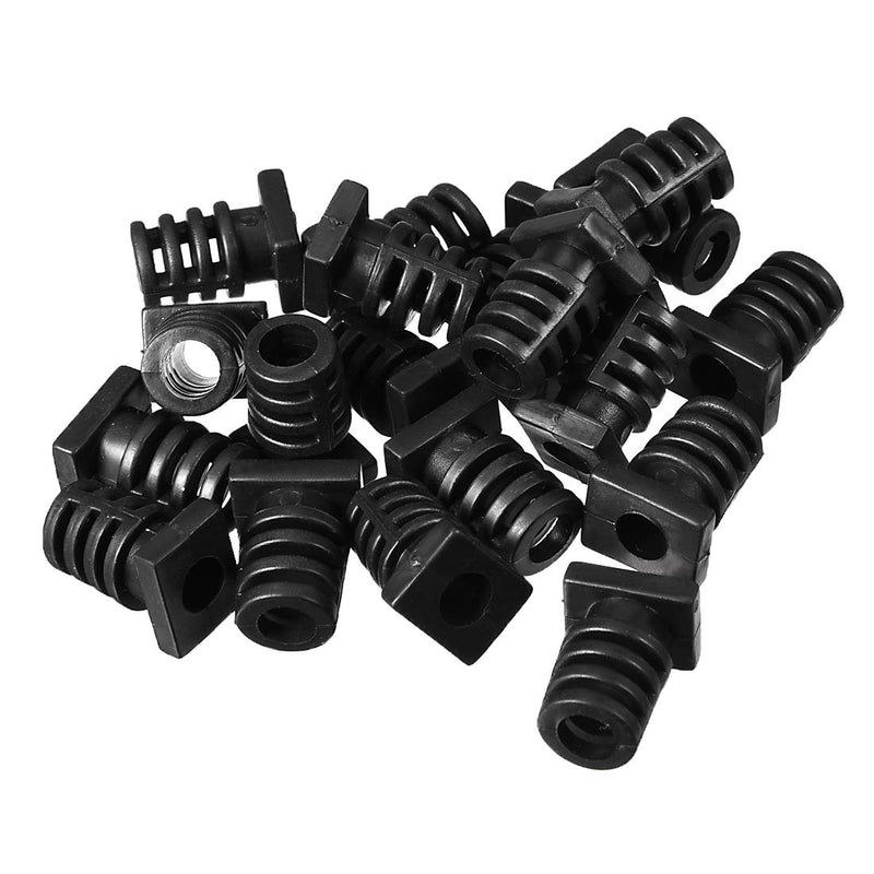  [AUSTRALIA] - uxcell 20Pcs 6mm Inner Dia PVC Square Strain Relief Cord Boot Protector Sleeve Power Tool Hose Black