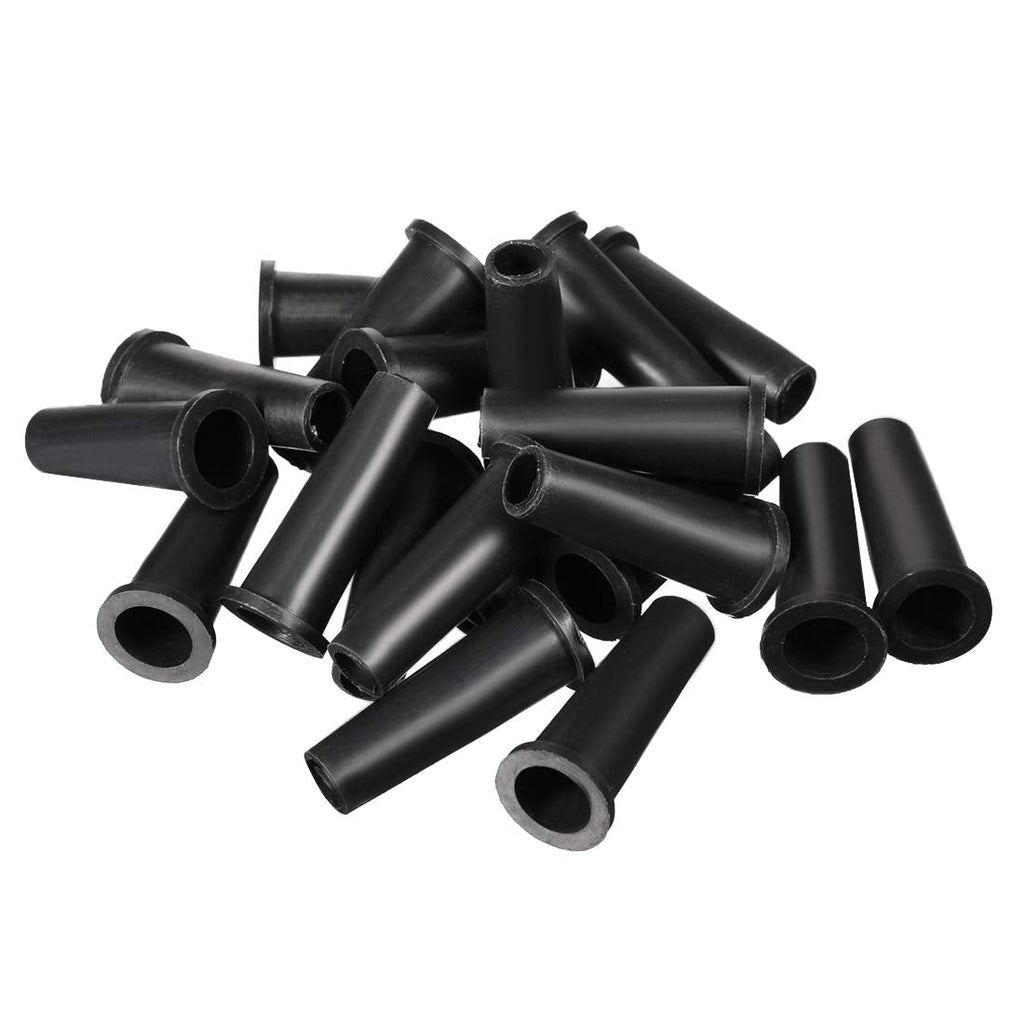  [AUSTRALIA] - uxcell 20 Pcs PVC Strain Relief Cord Boot Protector Cable Sleeve Hose 31mm Long Black