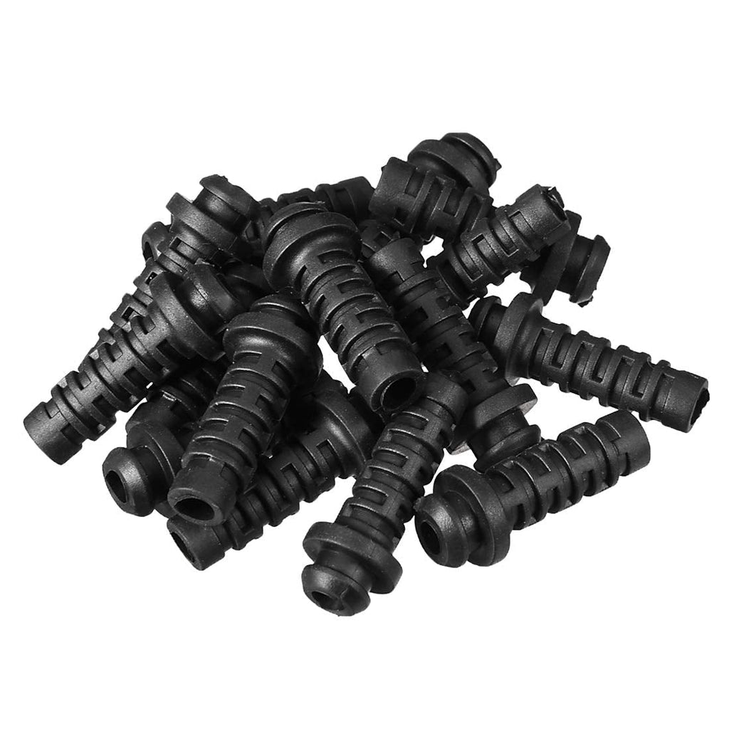  [AUSTRALIA] - uxcell 15pcs 4mm Inner Dia PVC Strain Relief Cord Boot Protector Power Tool Hose Black