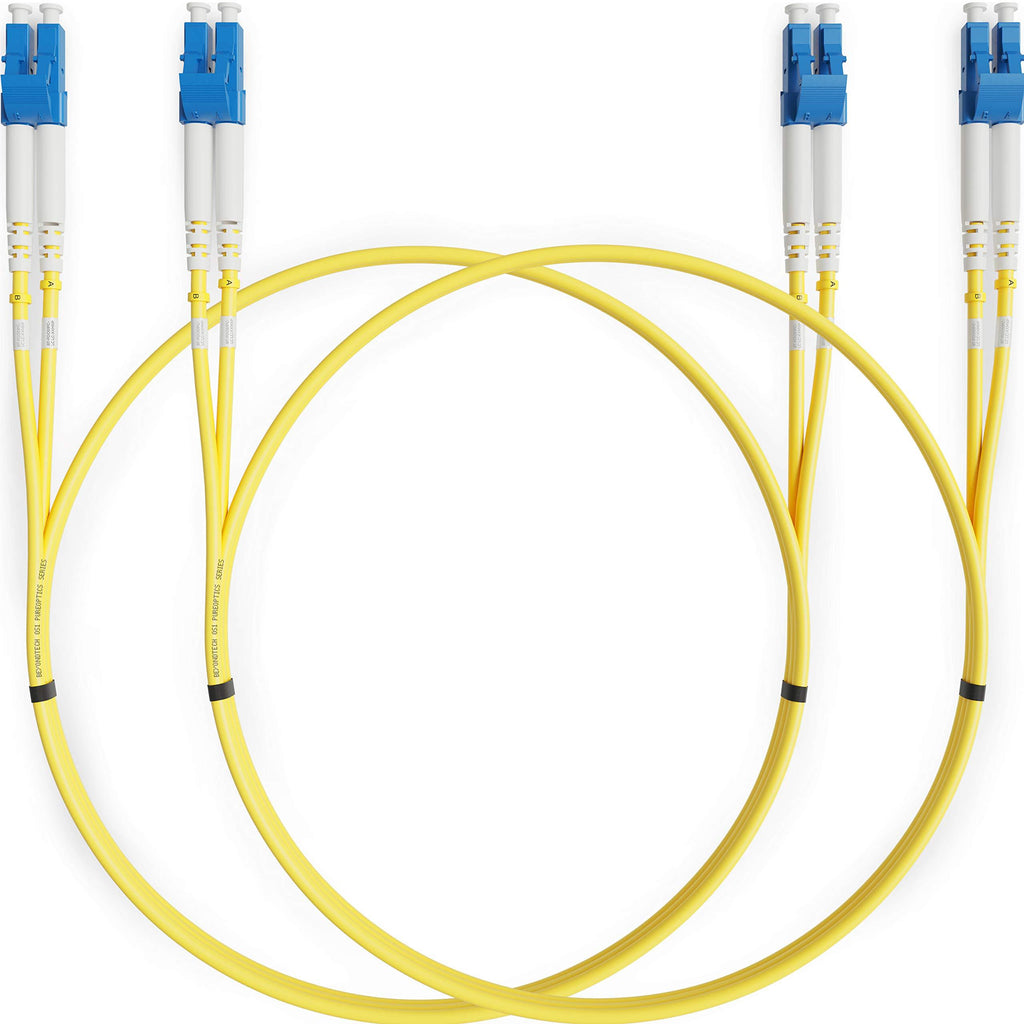 LC to LC Fiber Patch Cable Single Mode Duplex - 1m (3.28ft) - 9/125um OS1 LSZH (2 Pack) - Beyondtech PureOptics Cable Series 1m (3ft) 2-Pack LC to LC - LeoForward Australia