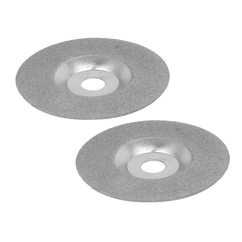  [AUSTRALIA] - XMHF 2PCS Diamond Coated Grinding Cup Wheel Polishing Grind Cutting Disc Cut Off Convex Wheel Silver Tone for Angle Grinder,100mm/3.9"