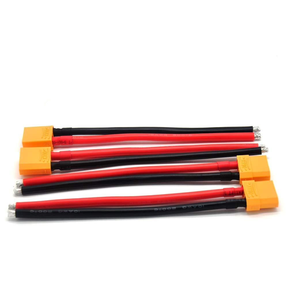 Padarsey 2 Pair XT90 Plug Male Female Connector with 150mm 10AWG Silicon Wire for RC Lipo Battery FPV Drone(2 Pair) 2 pair XT90 Male Female 15cm - LeoForward Australia