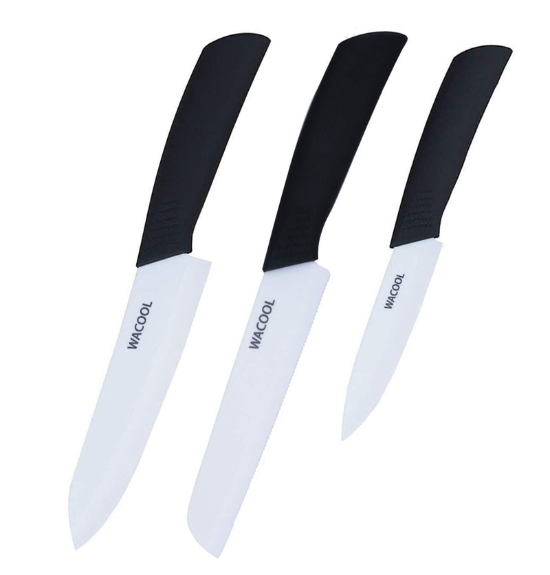  [AUSTRALIA] - WACOOL Ceramic Knife Set 3-Piece (Includes 6-inch Chef's Knife, 6-inch Bread/Potato Knife and 4-inch Fruit Paring Knife) Blue