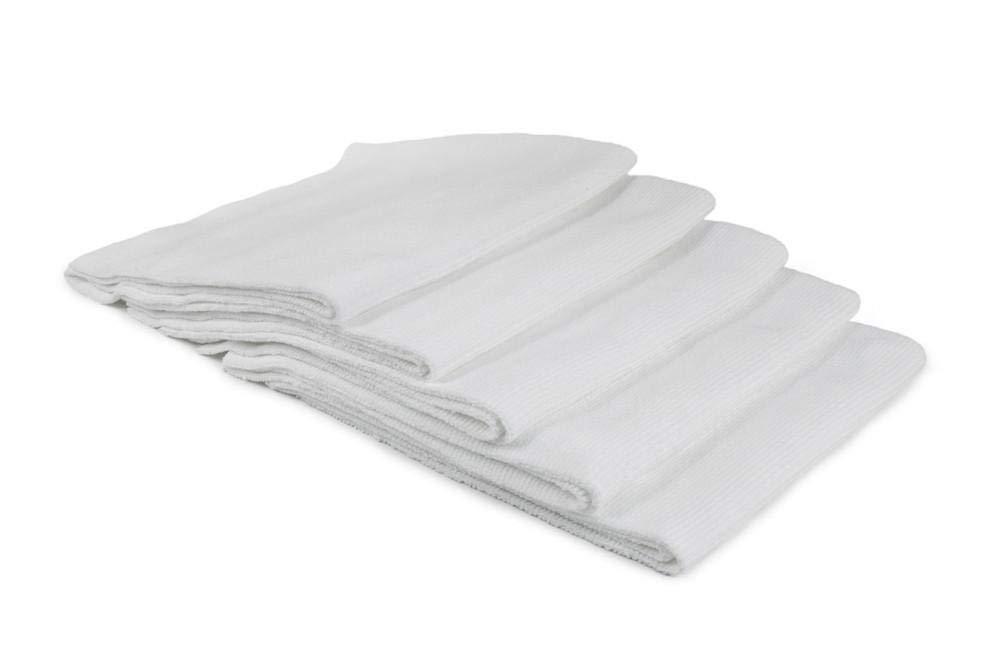  [AUSTRALIA] - [Buffmaster] Microfiber Polish and Buffing Towel (16 in. x 16 in, 400 GSM) - 5 Pack (White) White