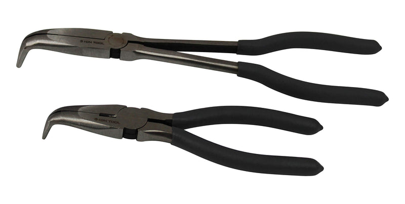  [AUSTRALIA] - ION TOOL Angled Long Needle Nose Pliers Set – 11” & 7” 90 Degree Bent Nose Pliers, 2 Piece Set