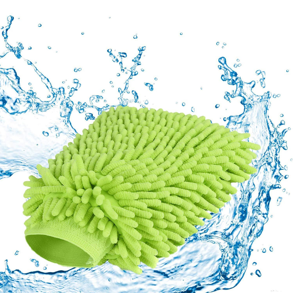  [AUSTRALIA] - UTowels Premium Multi-Color Microfiber Towels 16" x 16" and Microfiber Mitts (1 Green Wash Mitts) 1 Green Wash Mitts