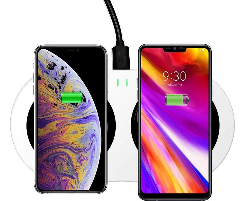  [AUSTRALIA] - Azpen C200 Dual Power Qi Wireless Charging Pad (White) for iPhone Samsung and Other Wireless Charging Built in Device