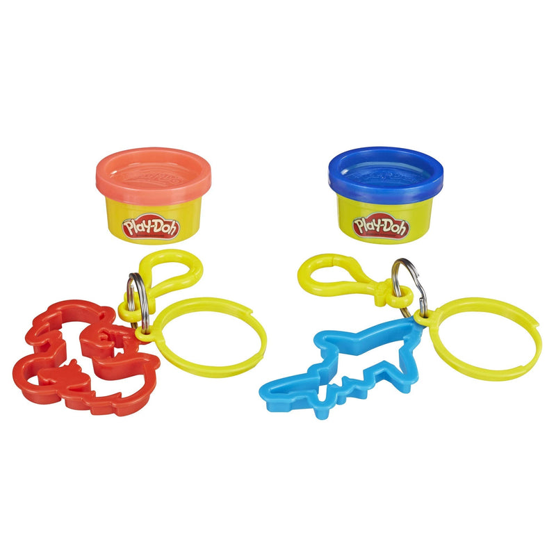  [AUSTRALIA] - Play-Doh Clip-On Keychain Toy with Shark and Dragon Cutters and 2 Non-Toxic Colors 1-Ounce Cans