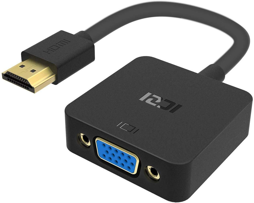 HDMI to VGA Adapter, ICZI Gold-Plated HDMI to VGA Converter 1080P@60Hz for Monitor, Computer, Desktop, Laptop, PC, Projector, HDTV, Chromebook, Raspberry Pi, Roku, Xbox and More - Black - LeoForward Australia