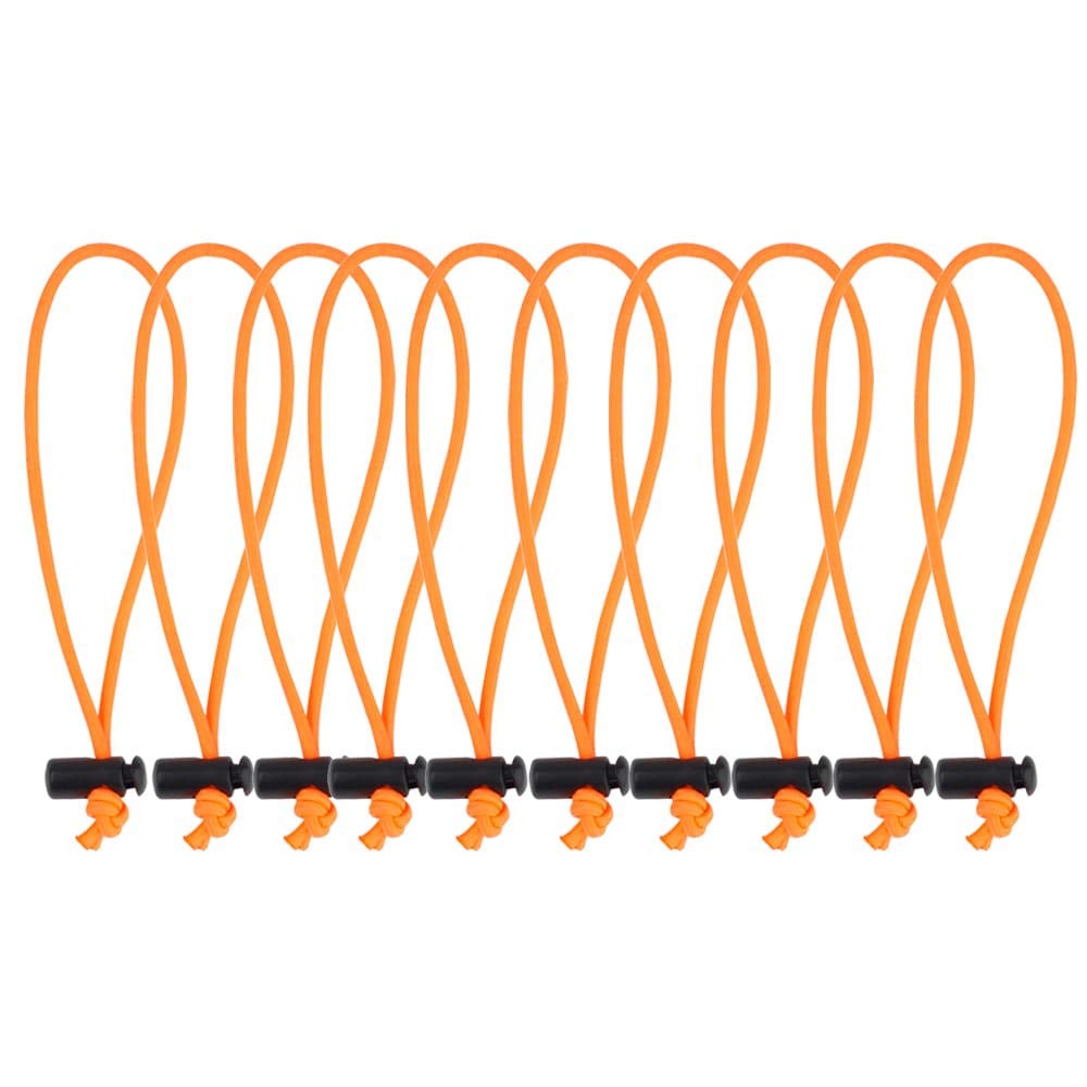  [AUSTRALIA] - POWRIG 6" Bungee Cords Adjustable Cable Ties Cable management Reusable -Orange (10-pack)