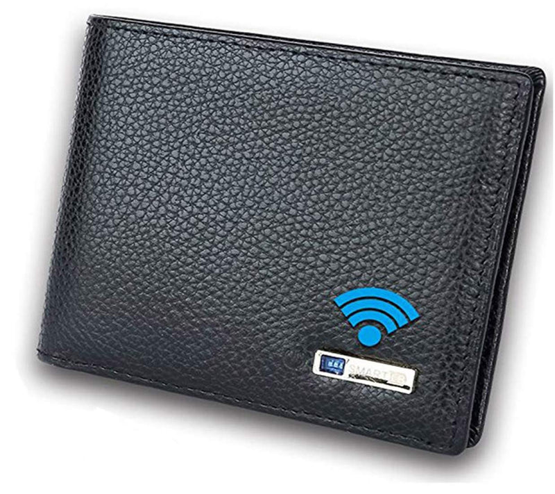  [AUSTRALIA] - Smart LB Anti-Lost Wallet with Alarm, Bluetooth, Position Record (via Phone GPS), Bifold Cowhide Leather Tracker Purse (Black, Horizontal) Black,Horizontal
