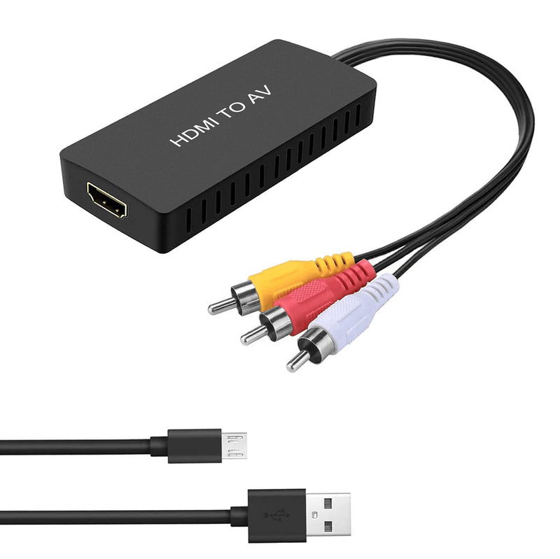  [AUSTRALIA] - RuiPuo HDMI to AV Converter HDMI to Video Audio Adapter Supports PAL/NTSC Compatible for Roku Streaming Stick, Fire Stick, Apple TV, DVD, Blu-ray Player, HD Box ect (HDMI to RCA Converter)