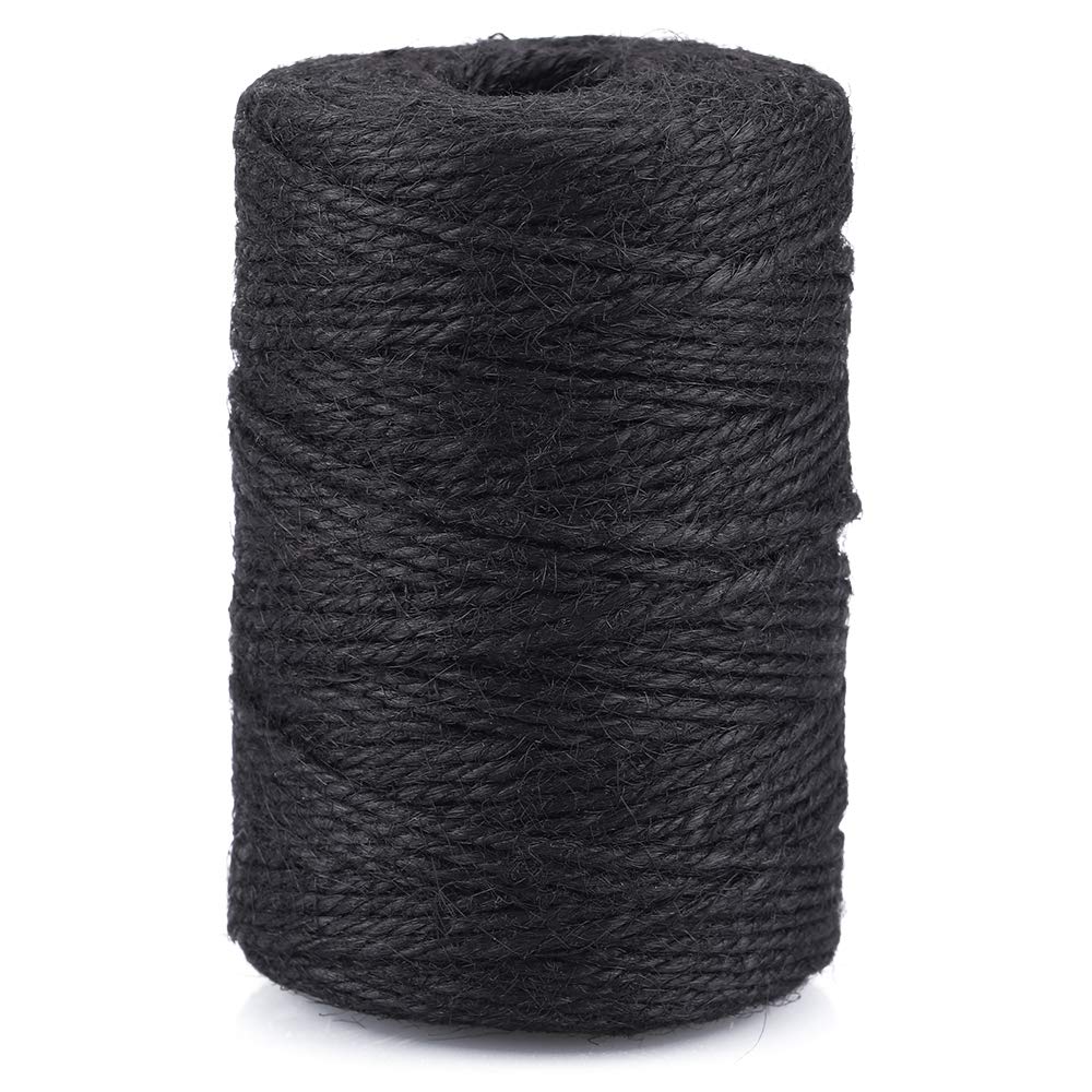  [AUSTRALIA] - Black Twine,328 Feet Jute Twine String,2mm Colour Packing String Gift Twine for DIY Craft,Wrapping,Gardening Applications 2mm x 328 ft Black