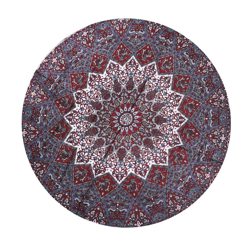  [AUSTRALIA] - GLOBUS CHOICE INC. Round Tapestry Wall Hanging Mandala Tapestries Indian Cotton Hippie Round Tapestry (72 Inches) Grey Round