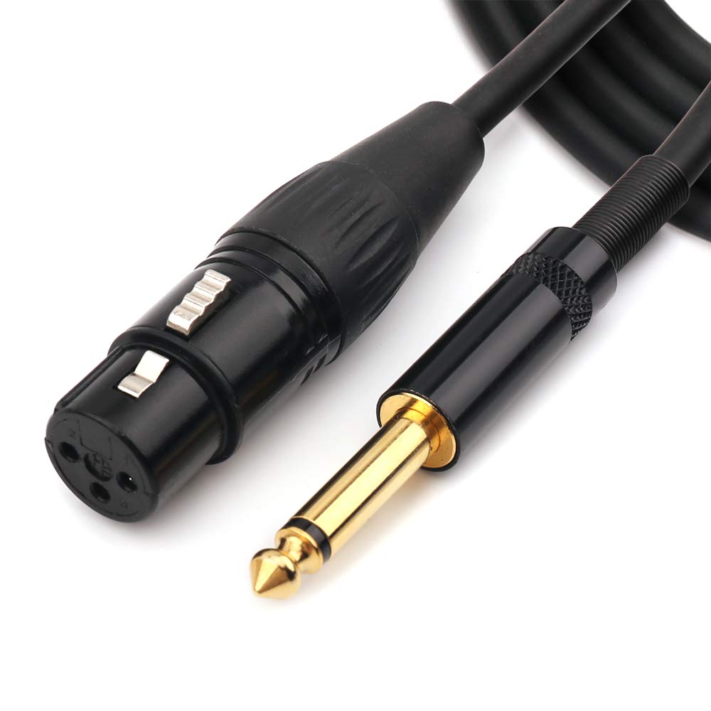  [AUSTRALIA] - NANYI 6.35mm (1/4 Inch) Male TS Male to XLR Interconnect Audio Microphone Cable (XLR-F-32FT) XLR-F-32FT