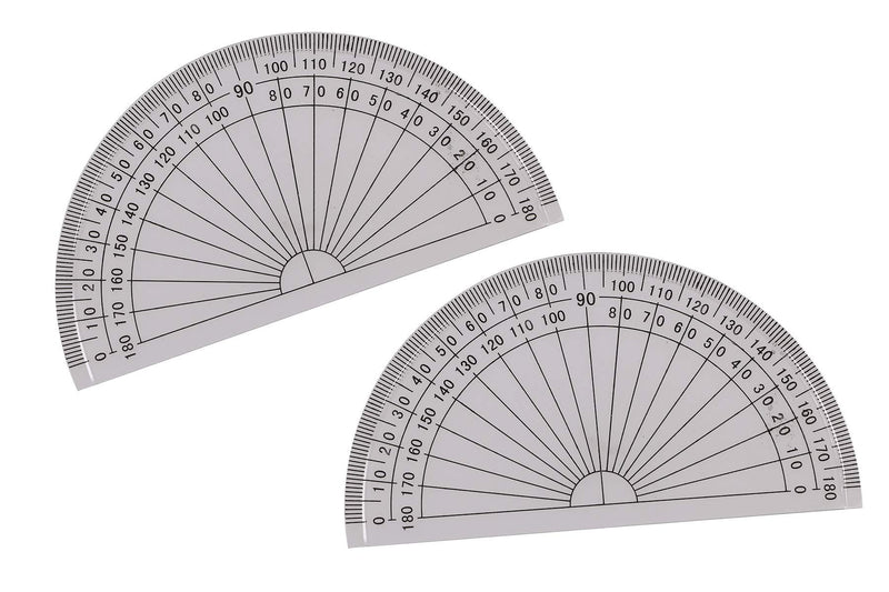 Tupalizy 4 Inch Small Math Protractors 180 Degrees Plastic Angle Measurement Protractors for Student Teacher Homework Drawing, Teacher Class Text Books, School Office Worksheets Supply, Clear, 2PCS - LeoForward Australia