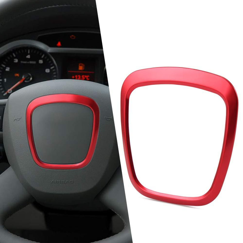  [AUSTRALIA] - Car Steering Wheel Trim Decorative Emblem Frame Sticker Replacement Accessories For Audi A4 A5 A6 Q5 Q7