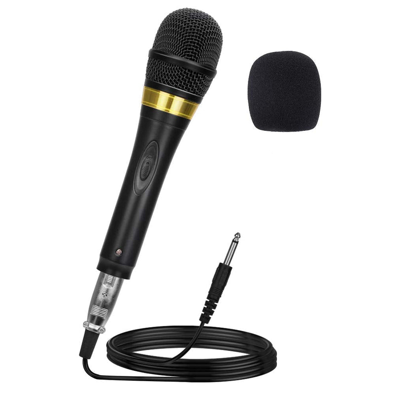  [AUSTRALIA] - Ankuka Dynamic Wired Microphone, Professional Handheld Vocal Mic with 13ft 6.35mm XLR Audio Cable Compatible with Karaoke Machine/Speaker/Amp/Mixer for Singing, Speech, Wedding, Stage Black