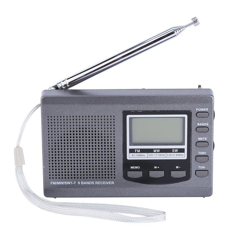 Asixx Radio, FM Radio Alarm Clock, Mini Portable Radio FM/MW/SW Receiver with Digital Alarm Clock FM Radio Receiver, High Sensitivity, Good Selectivity(Grey) Grey - LeoForward Australia