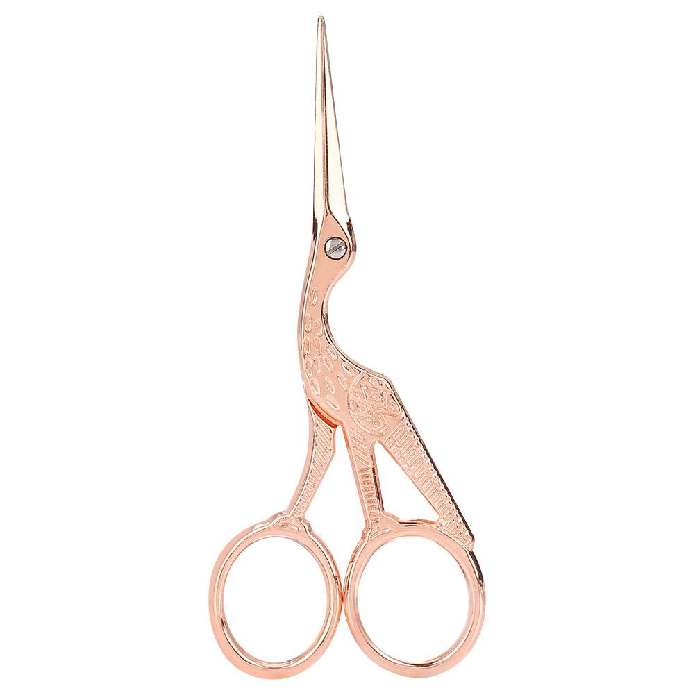  [AUSTRALIA] - Stork Scissors Embroidery Rose Gold Crane Design Bird Stork Shears Scissors Vintage Dressmaking Tailor Scissors for DIY Embroidery/ Crafting/Needle Work & Art Work 11.5*4.8cm/4.5*1.9inch