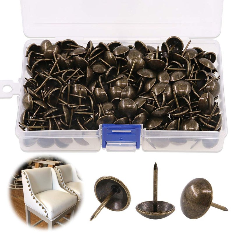  [AUSTRALIA] - Keadic 300Pcs [ 9/16" in Diameter ] Antique Upholstery Tacks Furniture Nails Pins Assortment Kit for Upholstered Furniture Cork Board or DIY Projects - Bronze 9/16"(300pcs)
