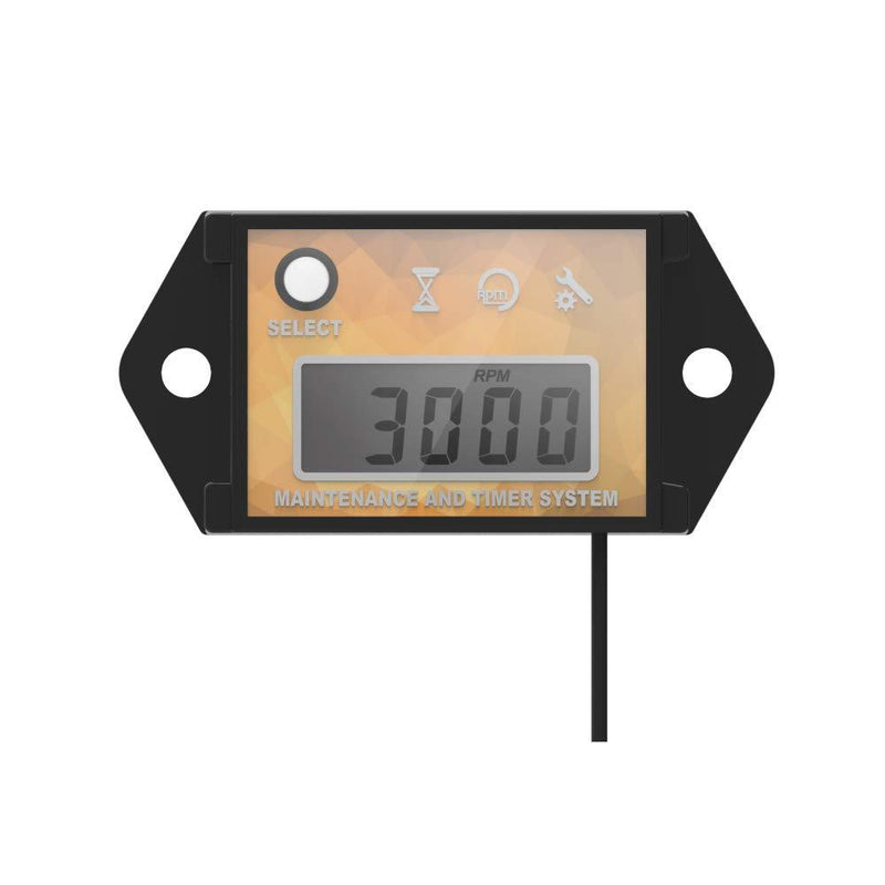  [AUSTRALIA] - Runleader Digital Hour Meter Tachometer, Maintenance Reminder, Max RPM Recall, User Shutdown, Use for ZTR Lawn Mower Tractor Generator Marine Outboard ATV Jetski Motor and Gas Powered Equi(Yellow)