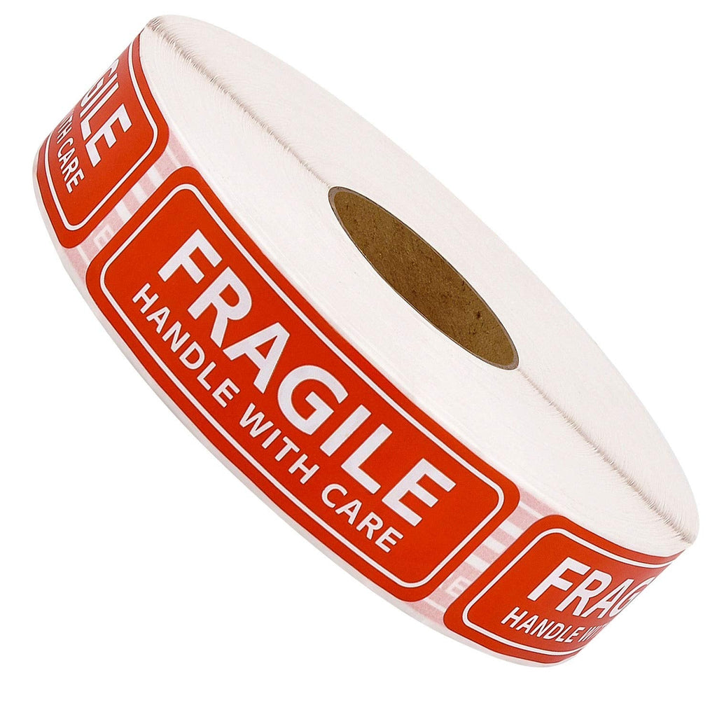  [AUSTRALIA] - Methdic Fragile Stickers - 1"x 3" Strong Adhesive Fragile Labels 1 Roll/1000 Labels(Handle with Care ,Fragile) Stickers for Shipping and Moving 1x3 1-Roll