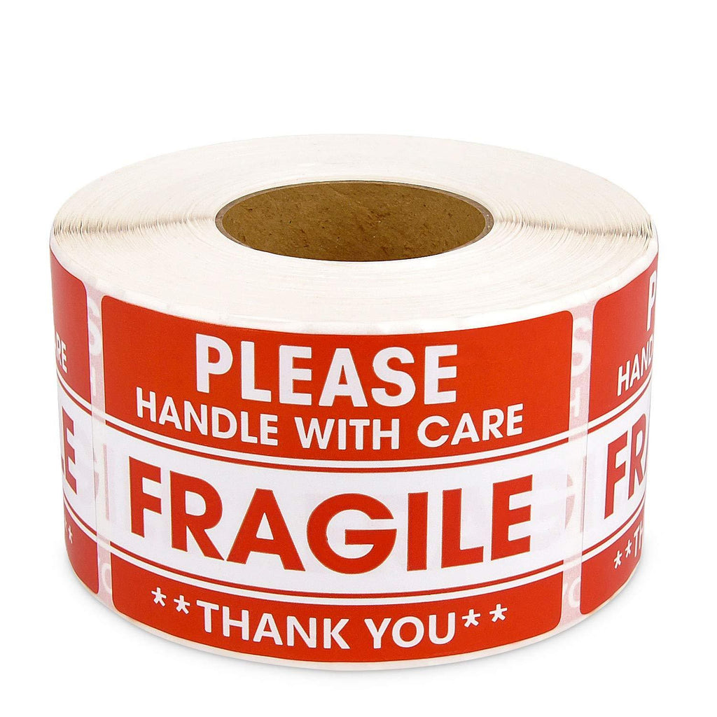 Methdic 2"x 3" Strong Adhesive Fragile Stickers 1 Roll 500 (Handle with Care,Do Not Drop,Thank You) Labels for Shipping and Moving 2x3 1-Roll - LeoForward Australia