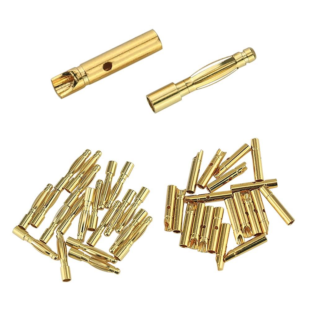 SoloGood 20 Pairs Amass 2.0mm Gold Plated Male and Female 2mm Bullet Banana Connectors Plugs for DIY RC Battery ESC Motor - LeoForward Australia