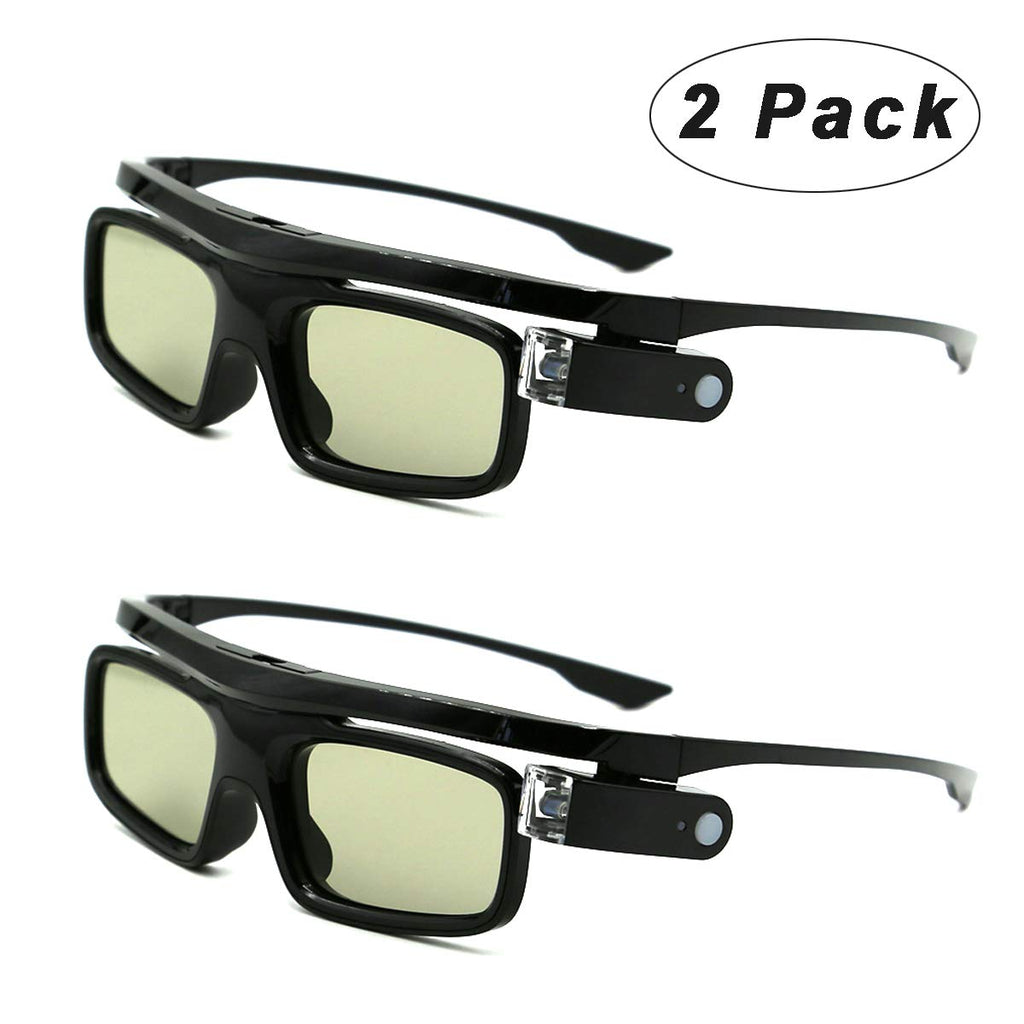  [AUSTRALIA] - 3D Glasses, Active Shutter Rechargeable Eyewear for 3D DLP-Link Projectors Cocar Toumei - Pack of 2