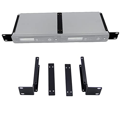  [AUSTRALIA] - Rhinos 1U Rack Mount Bracket Extra Strong Kit Fit for Shure SLX4 2-Mic System Receivers Assembly for 2 Receivers