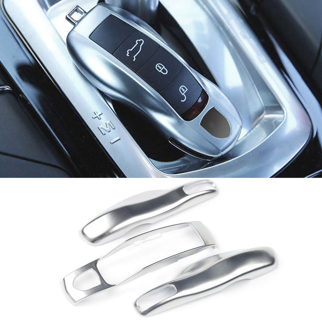 Jaronx 3PCS Remote Key Covers for Boxster Turbo Cayenne Panamera Macan Cayman 911,Glossy Silver Key Fob Shell Cover Painted Keyless Entry Skin Protectors - LeoForward Australia
