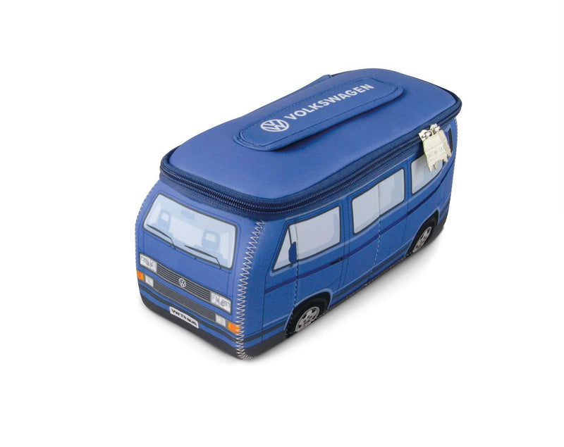 BRISA VW Collection - Volkswagen Vanagon Bus T3 Camper Van 3D Neoprene Universal Bag - Makeup, Travel, Cosmetic Bag (Neoprene/Blue) Large (11.8 x 5.5 x 4.7 Inch) Blue - LeoForward Australia