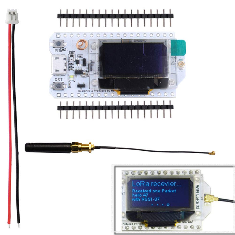  [AUSTRALIA] - Stemedu ESP32 0.96 OLED Display CP2102 Development Board 8Mbyte Flash WiFi Bluetooth Lora Module Transceiver SX1276 915MHZ 868MHZ Antenna IOT for Ar duino ESP8266 NodeMCU