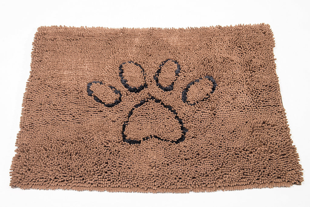  [AUSTRALIA] - The Original Dirty Dog Doormat, Ultra Absorbent Advanced Microfiber Soaks Up Water and Mud, Super Gripper Backing Prevents Slipping Small Brown