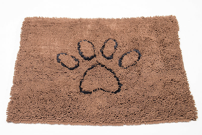  [AUSTRALIA] - The Original Dirty Dog Doormat, Ultra Absorbent Advanced Microfiber Soaks Up Water and Mud, Super Gripper Backing Prevents Slipping Small Brown