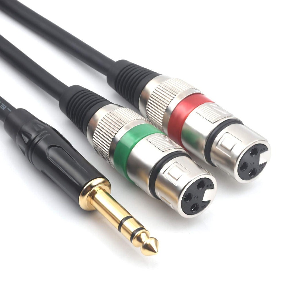  [AUSTRALIA] - SiYear 6.35mm (1/4inch) TRS Male Plug to Dual XLR Female Microphone Stereo Unbalanced Audio Converter Adapter Y Splitte Cable Cord （1.5Meters) 6.35-2XLRF-1.5M