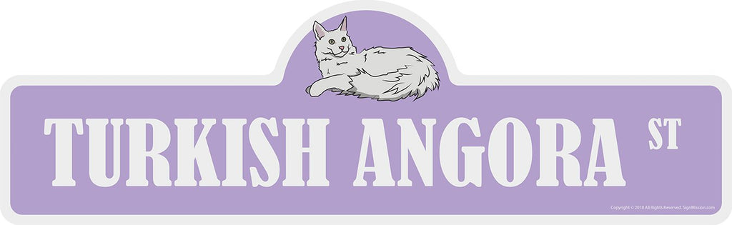  [AUSTRALIA] - Turkish Angora Street Sign | Indoor/Outdoor | Dog Lover Funny Home Décor for Garages, Living Rooms, Bedroom, Offices | SignMission personalized gift | 18" Wide Plastic Sign