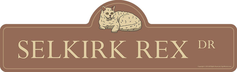  [AUSTRALIA] - Selkirk Rex Street Sign | Indoor/Outdoor | Dog Lover Funny Home Décor for Garages, Living Rooms, Bedroom, Offices | SignMission personalized gift | 18" Wide Plastic Sign