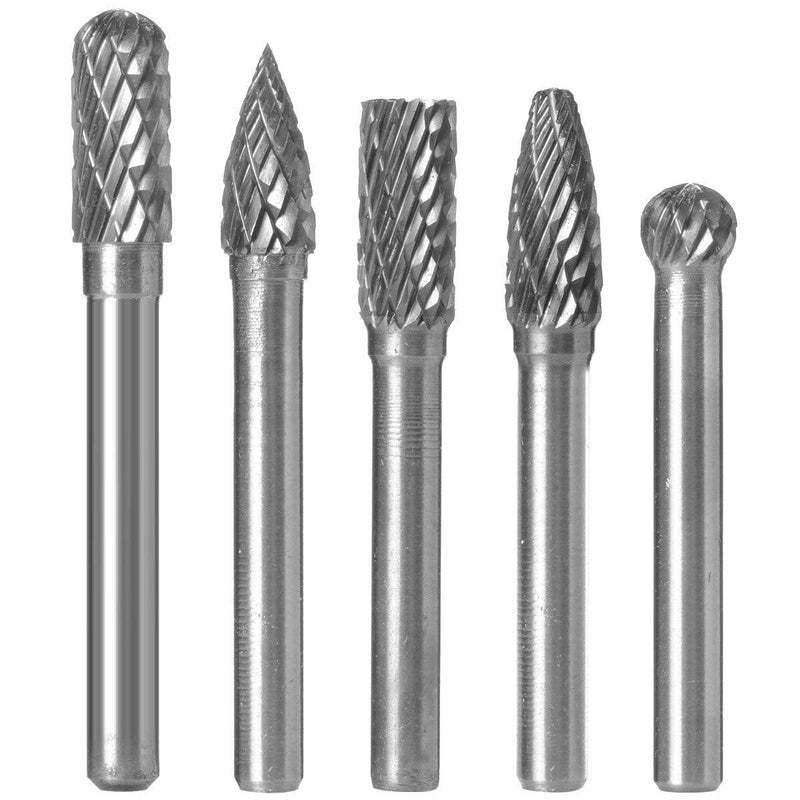 1 Set 6X8MM Head Tungsten Carbide Rotary Burr Set Die Grinder Bit 1/4-Inch Shank Grinder Drill Rotary Burrs Cutting Burs Metal Polishing - LeoForward Australia