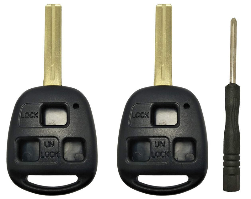 2 Pack for Lexus Key Fob Remote Shell Case Replacement Key Cover Remote Fob Housing Fits Lexus ES GS GX IS LS LX RX SC FCC ID: HYQ1512V HYQ12BBT - LeoForward Australia