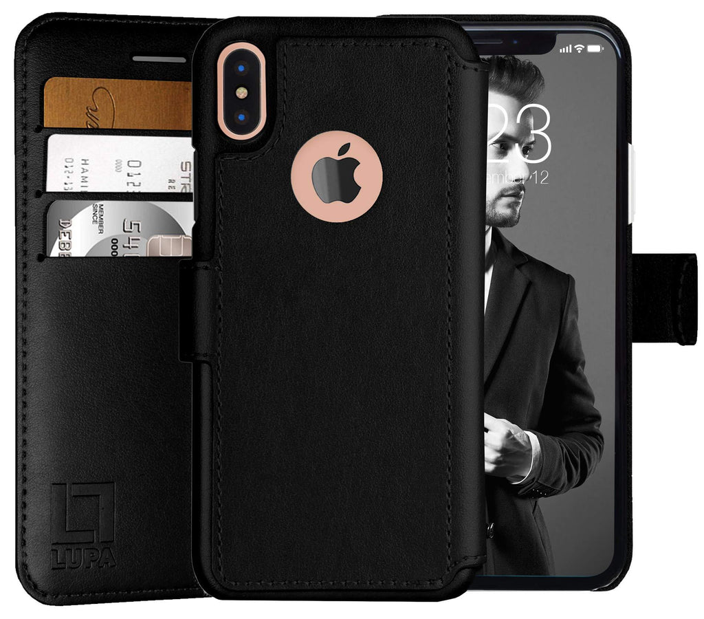 LUPA iPhone Xs Max Wallet Case -Slim & Lightweight iPhone Xs Max Flip Case with Credit Card Holder - iPhone Xs Max Wallet Case for Women & Men - Faux Leather i Phone Xs Max Purse Cases – Black iPhone Xs Max (6.5 Inch diagonal screen size) - LeoForward Australia