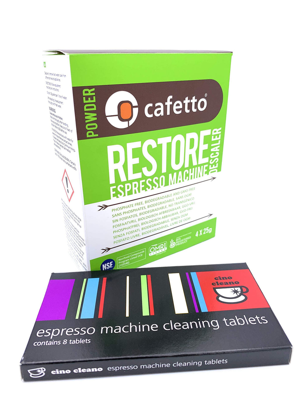  [AUSTRALIA] - Espresso Machine Cleaning & Descaling Pack Cino Cleano 8 Tablets and Box of 4 Restore Sachets Perfect for all Breville Machines