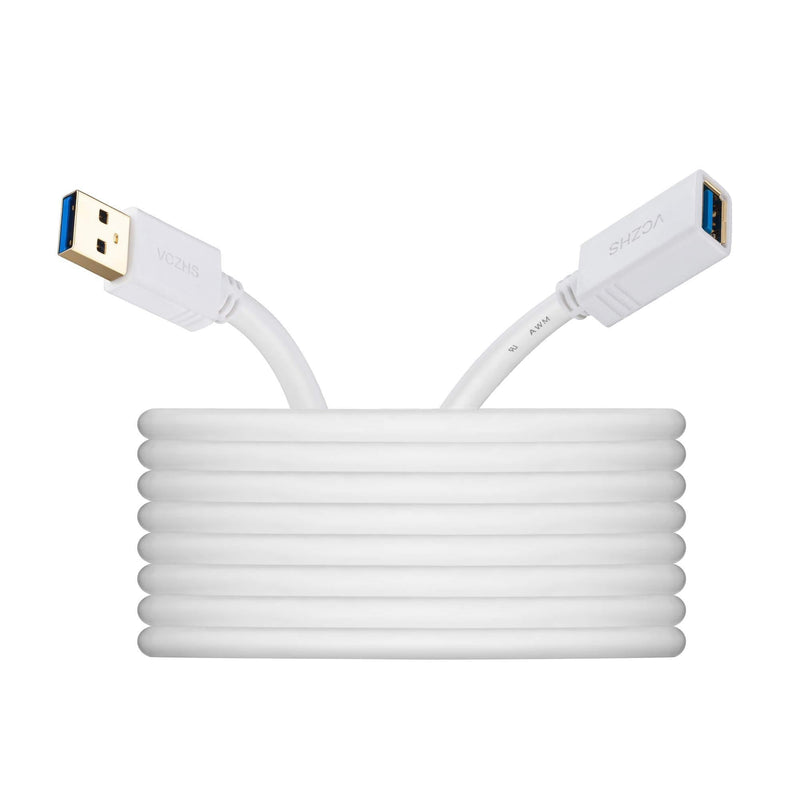 Short USB 3.0 Extension Cable White 1 ft, VCZHS USB 3.0 Male to Female Extension Cable USB 3.0 Extender Cord 1FT - LeoForward Australia