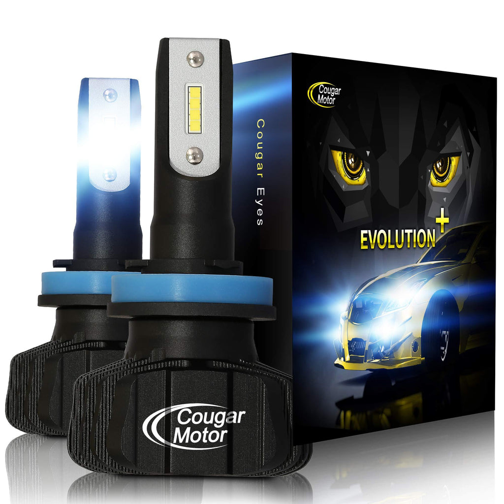 Cougar Motor H11 Led bulb, 6500K (H8 H9) Fanless All-in-One Conversion Kit - 3D Bionic Technology, Quick Installation, Halogen Replacement - LeoForward Australia