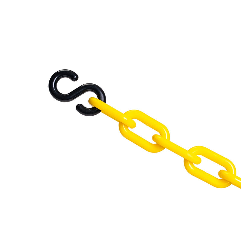  [AUSTRALIA] - Plastic decorative safety security chain 10FT, Crowd Control Center (YELLOW+S HOOKS) YELLOW+SHOOKS